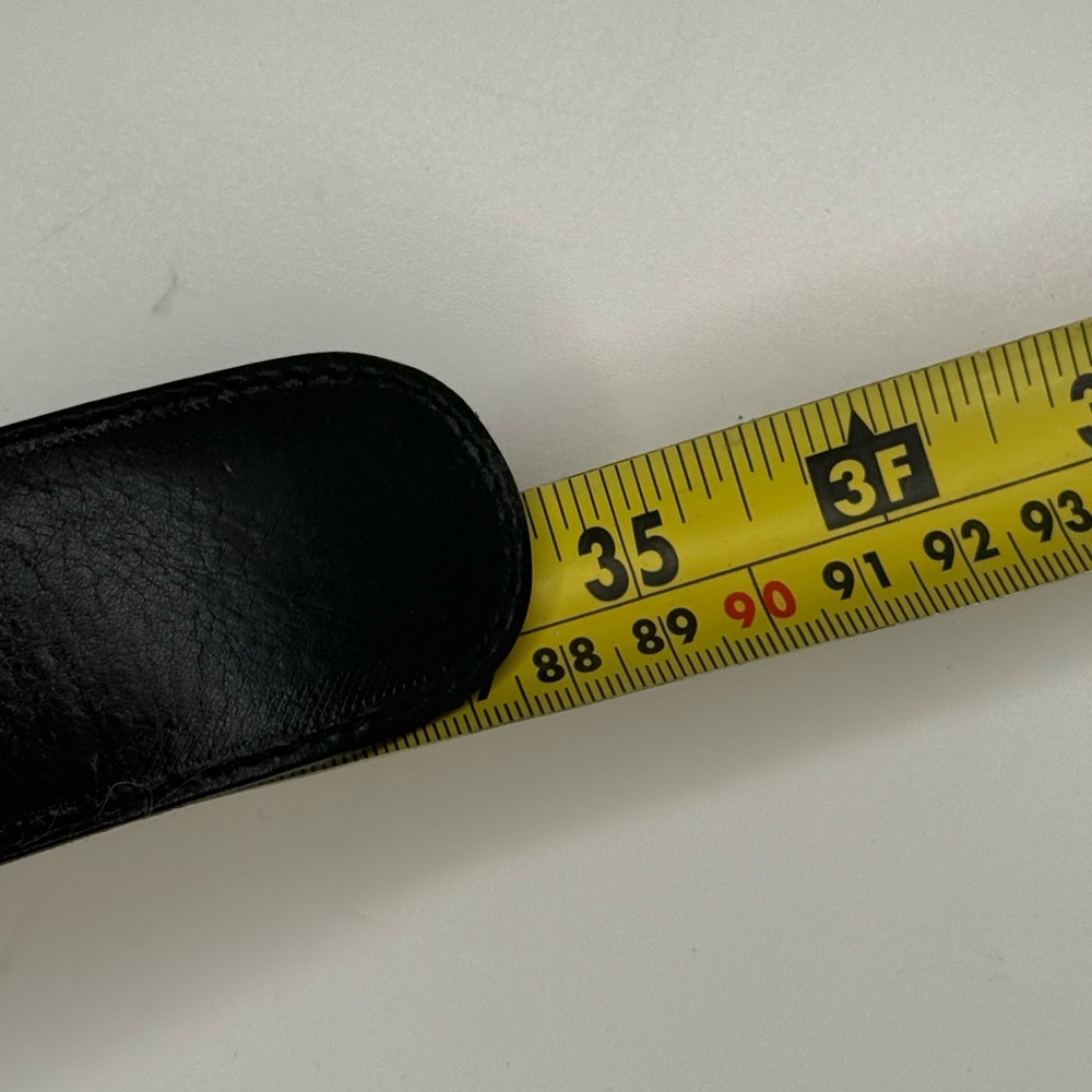 Y2K Furla Black Leather Waist Belt Made in Italy Minimalist Wide Belt Size M - Picture 9 of 10